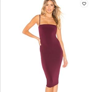 Revolve nookie Charlize midi dress in wine